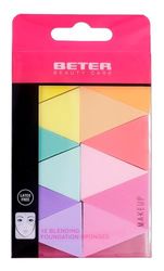 Beter - Embalagem de 12 esponjas de maquilhagem, formato triangular com borda redonda, perfeito para corretor, máxima precisão, acabamento natural ou coberto, ideal para produtos em creme ou pó, sem