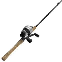 Zebco 33 Moulinet Spincast en liège et Canne à pêche, Canne à pêche 2 pièces de 1,8 m avec poignée en liège, Moulinet de pêche Anti-Retour Quickset avec Alerte de Morsure, argenté