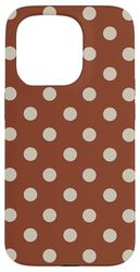 Preppy Estetico Boho Vintage A Pois Marrone e Beige Custodia per iPhone 15 Pro
