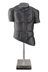 Casablanca duża dekoracyjna figurka rzeźba XL - mężczyzna tors figurka dekoracyjna z aluminium Kolor: antracyt ciemny szary - dekoracja prezent urodzinowy wysokość 55 cm