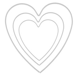 Glorex 6 1294 400J – Lot de 3 Cadres en métal Blanc en Forme de cœur de 15 cm, 20 cm et 28 cm, idéal pour Le Bricolage, comme Attrape-rêves, Murale ou pour Les décorations Florales