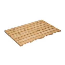 Relaxdays Alfombra Baño de Bambú, 60 x 40 cm, Esterilla Ducha Antideslizante, Plegable, Sauna, Exterior, Natural