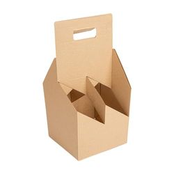 20 pezzi - Porta bottiglie, 4 bottiglie 330 G/M2 15 x 15 x 32 cm naturale cartone ondulato microcanale