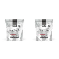 Marque Amazon - Amfit Nutrition Protéines en Poudre de Lactosérum (Whey), Fraise, 33 portions, 1 kg (Lot de 2)