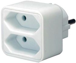 Brennenstuhl Tomada múltipla para tomada de energia (adaptador de tomada para 2 tomadas de energia euro, tomadas com maior proteção acidental) branco