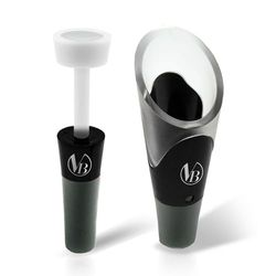 VoltShine Set scanneur et Bouchon, Acier Inoxydable, Design Ergonomique, Nettoyage Facile, idéal pour Servir et Conserver Les vins et spiritueux.