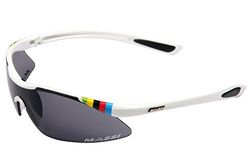 Massi World Champion - Occhiali per Ciclismo Unisex, Colore Argentato