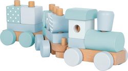 small foot Tren de Madera Azul, Juguete encajable, apilable 14 elem, Decorativo Resistente, a Partir 12 Meses 12695