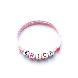 Braccialetto ERICA personalizzato con lettera dell'alfabeto; gioielli con nome, messaggio, logo, iniziale (reversibile, personalizzabile) per uomo, donna, bambino