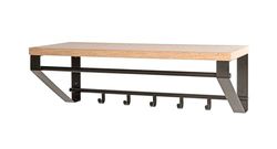 HAKU Möbel garderobe Murale chêne, Noir, MDF, métal - Dim.: L 70 cm x H 23 cm x P 30 cm, Style: Modern