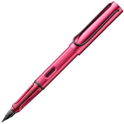Lamy AL-star D09 Pluma estilográfica ligera de aluminio en fiery con mango ergonómico y plumín de acero pulido, ancho de trazo fino, incluye cartucho de tinta T 10 azul
