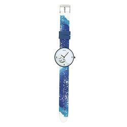 THUN ® - Blauw polshorloge Luna behuizing - geëmailleerd metaal - Ø behuizing 3,7 cm, armband 1,8 cm - met gesp 23 cm l