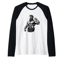 Guerriero greco con muscoli | Palestra di bodybuilding bestia Maglia con Maniche Raglan