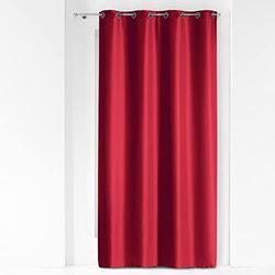 Douceur d'Intérieur - 1603523, Cortina com anéis, 140 x 280 cm, Essentiel, poliéster liso, vermelho