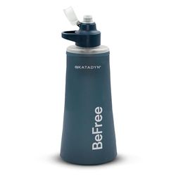 Katadyn BeFree AC 1,0L Bleu ardoise - Filtre à eau ultraléger pour le plein air, le camping et l'aventure, avec filtre à charbon actif et membrane EZ-Clean™ - de l'eau potable propre partout