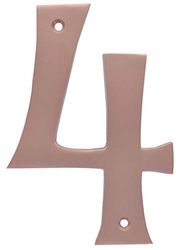 Distinctions 90594 Brushed Copper House Number 4, 5-Inch