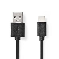 Nedis, USB 2.0 Typ C-kontakt till kontakt, 0,1 m, svart