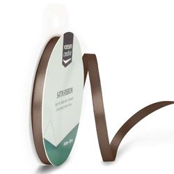 Vaessen Creative Ready to Start fita de cetim duplo, cetim, castanho (chocolate com leite), 6 mm x 10 m, 10
