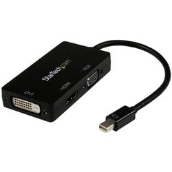 StarTech.com Adaptateur Mini DisplayPort 3 en 1 - 1080p - Hub Adaptateur Répartiteur Mini DP vers HDMI/VGA/DVI pour votre Écran PC - Compatible Thunderbolt (MDP2VGDVHD)