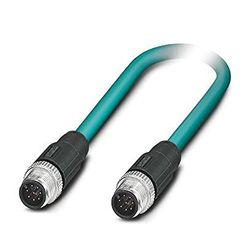 PHOENIX CONTACT NBC-M12MS/0,5-94B/M12MS US netwerkkabel, 8-polig, 0,5 m kabellengte, 53,450 g, waterblauw