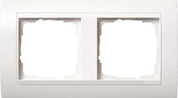 Gira, 0212327, Mascherina per prese, 2 moduli, colore: Bianco