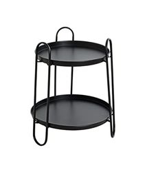HAKU Möbel Bijzettafel zwart, metaal - Maat: H 50 cm x Ø 43 cm, Stijl: Modern