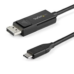 StarTech.com Cable de 2m USB C a DisplayPort 1.2 de 4K a 60Hz - Cable Adaptador de Vídeo Bidireccional DP a USB-C o USB-C a DP Reversible - HBR2/HDR - Cable de Monitor USB tipo C/TB3 (CDP2DP2MBD)