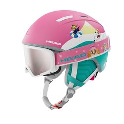 HEAD Maja Paw Set ski- en snowboardhelm incl. bril, Paw Patrol design, roze/turquoise