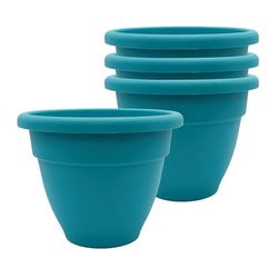 The HC Companies Lot de 4 jardinières, Bleu Sarcelle poudré, 20,3 cm