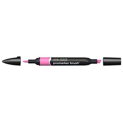 Winsor & Newton Promarker Brush - Rotulador Doble Punta, Punta Pincel, Tinta Base Alcohol, Color Cerise (m647)