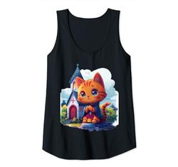 Mujer Pastor Gatito Santo Cristiano Gato Parson Fe Dios Religión Camiseta sin Mangas