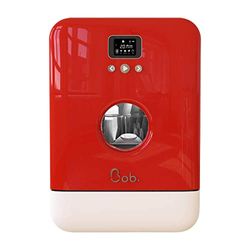 Daan Tech Bob Compact Mini Table Top Dishwasher (White-Red)