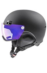 uvex hlmt 500 visor V - skihelm voor dames en heren - met vizier - individueel passysteem - black matt - 52-55 cm