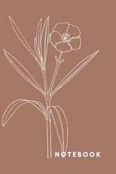 Light Brown Colour Shade Hue with Floral Aesthetic Notebook for Women, Work, School: 120 Blank Lined Pages Journal Diary for the School Year, Meeting Organization, and Everyday Note-Taking