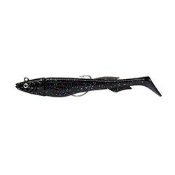 Berkley PowerBait Power Sardine, vishaak, zacht kunstaas, zeevissen, zoutwater zacht aas, minnow peddelstaart lokken voor baars, zeebaars, pollen, kabeljauw, paling, lening en lipvis, zwarte