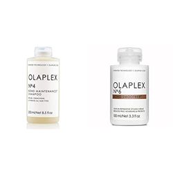 OLAPLEX No.4 Bond Maintenance Shampoo, 250 ml (Pack of 1) & No.6 Bond Smoother, 100ml