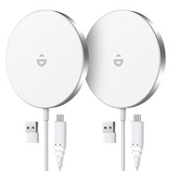 RoRoSkin 15W Cargador Inalámbrico[2Pack],Cargador Inalámbrico Magnético,Wireless Charger con iPhone 16/16 Pro/16 Pro MAX/16 Plus/15/14/13/12 Serie