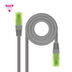 NANOCABLE 10.20.1400-L25 - Cavo di Rete Patch RJ45 CAT.6 UTP AWG26 CCA (Alluminio Rivestito di Rame), Grigio, 25 cm
