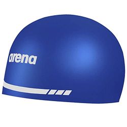 Arena 3D Soft USA Bonnet de Bain Unisexe en Silicone pour Adulte pour Homme et Femme, kit d'entraînement et de Course de Piscine, Bleu Roi, Taille L