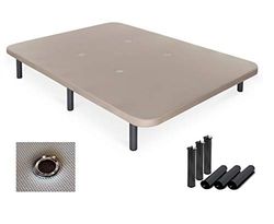 DUÉRMETE ONLINE Base Imbottita 3D Rinforzata + 6 Gambe, Legno, Beige, 80x200