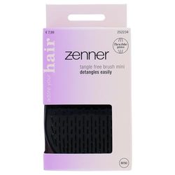 Zenner Tangle-Free Mini Hair Brush Black - Compact Detangling Brush for Wet & Dry Hair - With Flexible Bristles - Ideal for Travel - Suitable for All Hair Types & Extensions