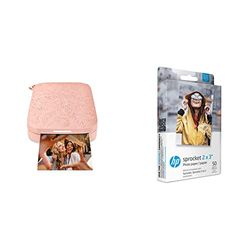 HP Sprocket Portable Photo Printer (Blush Pink) + HP 2x3" Premium Zink Photo Paper (50 Sheets) Compatible with HP Sprocket Portable Photo Printer