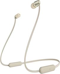 Sony WI-C310 Draadloze Bluetooth in-ear hoofdtelefoon, 15 uur batterijduur, voice assistent, magnetische oordopjes, Behind-the-neck design, geïntegreerde headset-functie, headset met microfoon, goud