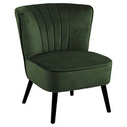 Marca Amazon Movian - Butaca lounge tapizada, base con 4 patas de madera, 66,5 x 71 x 80 cm, verde bosque