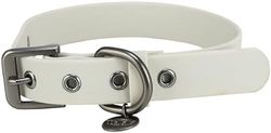 TRIXIE Hondenhalsband CityStyle M-L: halsomtrek 40-47 cm/25 mm, lichtgrijs, hoogwaardige pvc-halsband voor kleine, middelgrote honden, verstelbaar, waterafstotend en afwasbaar, 1971616
