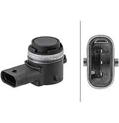 HELLA 6PX 358 141-711 Sensor, parking distance control - 3-pin connector - Plugged - Over-paintable