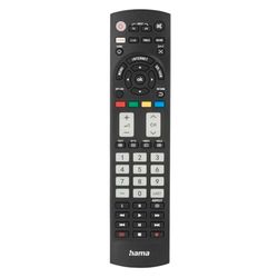 Hama Universele afstandsbediening voor Panasonic TV's (infrarood, leerbaar, lichtgevende toetsen, slimme knop, Easy Modefunctie, ergonomische hoofdtoetsen, 10 m bereik) zwart