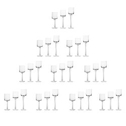 10 Sets (30 Pcs) Candlestick & Tealight Candle Holders Tall High Elegant Clear Glass Tealight Holder Suitable for Candles Under 6cm (2.36") in Diameter Fit Home Party Wedding Table Centerpiece Decor