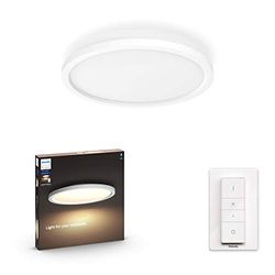 Philips Hue – Lámpara inteligente, Hue Aurelle, Panel LED Inteligente, Luz Blanca de Cálida a Fría, Compatible con Alexa y Google Home, Color Blanco