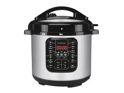 BEPER P101COS001 Pentola a Pressione Elettrica con 15 Programmi di Cottura - Multicooker, Slow Cooker, Cottura a Vapore da 6 Litri, in Acciaio inossidabile